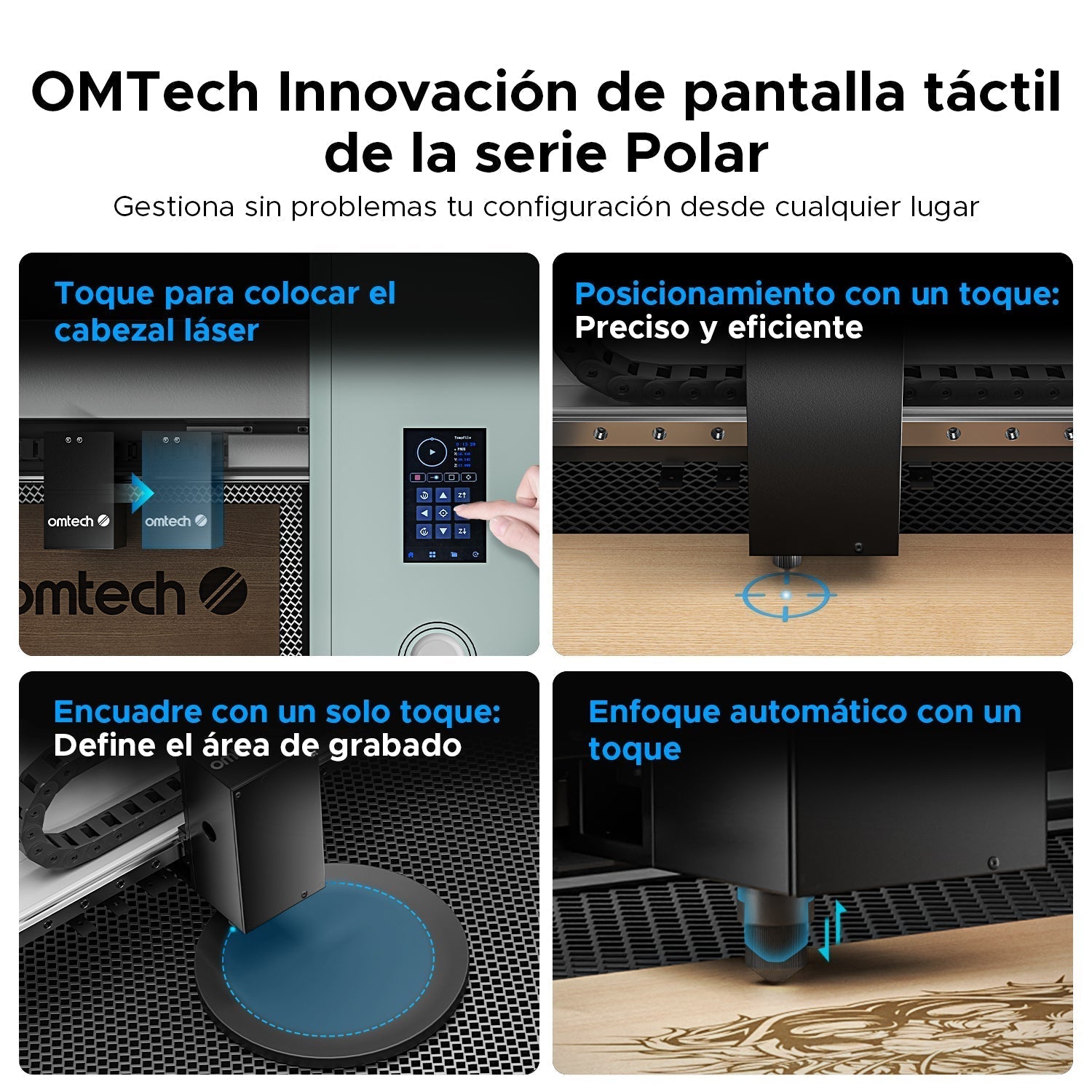 55W Polar+ Desktop Máquina de Grabado y Corte Láser CO2 con Cámara y Área de Trabajo 510×300mm