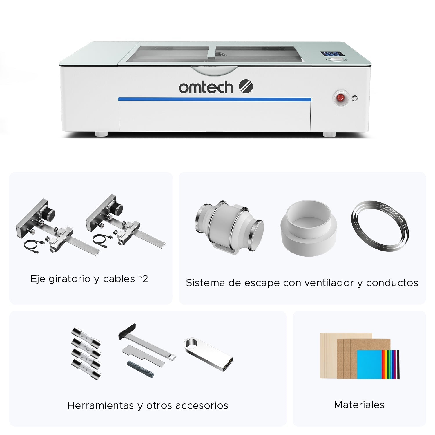 55W Polar+ Desktop Máquina de Grabado y Corte Láser CO2 con Cámara y Área de Trabajo 510×300mm