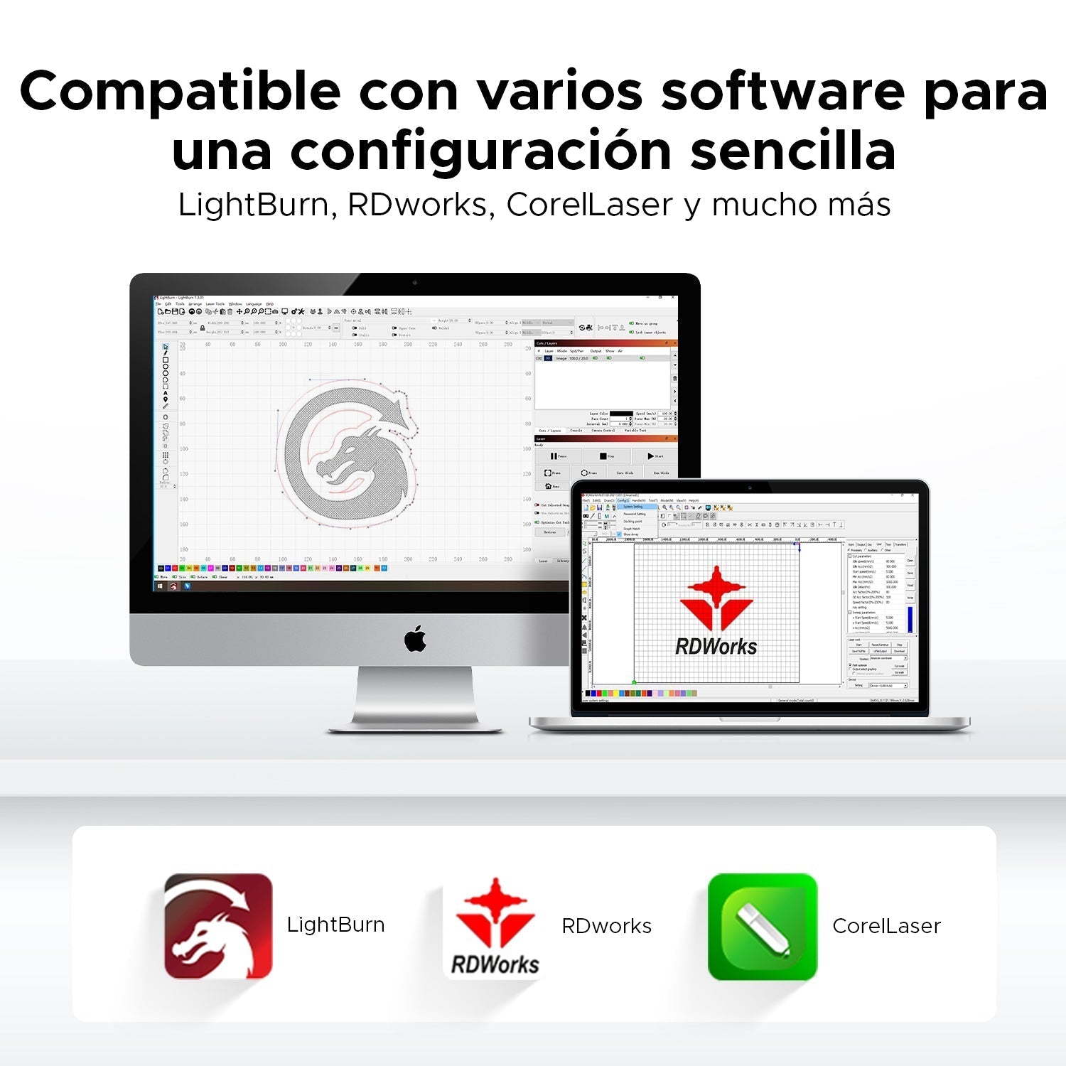 55W Polar+ Desktop Máquina de Grabado y Corte Láser CO2 con Cámara y Área de Trabajo 510×300mm