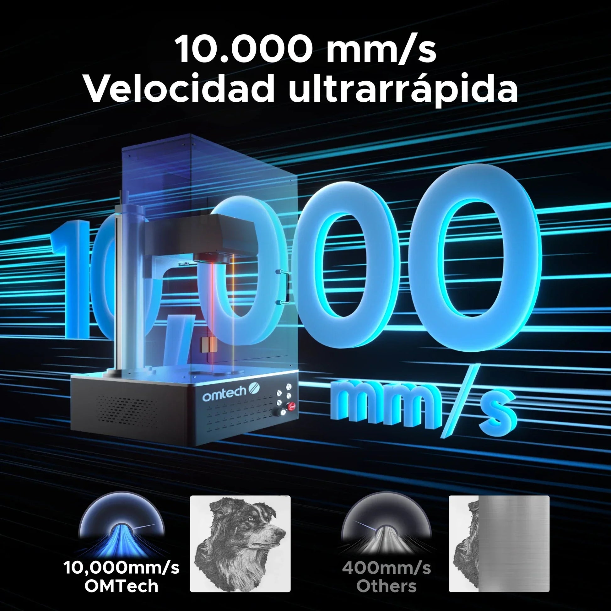 30W Marcador Láser de MOPA para Marcado de Colores en Metales, Enfoque automático | M30C